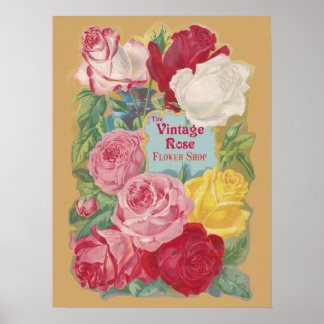 The Vintage Rose Flower Shop Sign