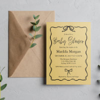 The Vintage Yellow Black Bow Baby Shower