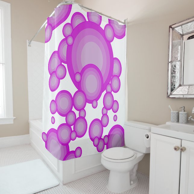 The Violet 70's year styling Shower Curtain (In Situ)