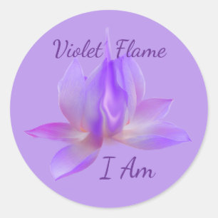 The Violet Flame I Am With Lotus Lotus Classic Round Sticker