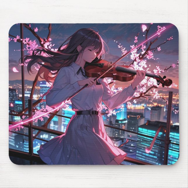 The Violin Playing Girl Mousepad (Front)