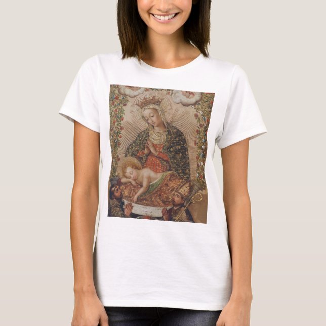 The Virgin Adoring the Christ Child Christmas T-Shirt (Front)