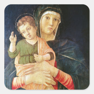 The Virgin and Child Blessing, 1460-70 Square Sticker