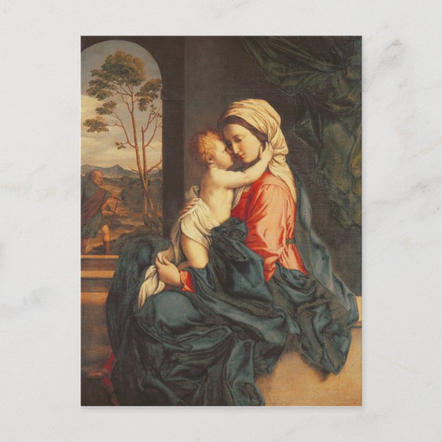 The Virgin and Child Embracing Postcard (Front)
