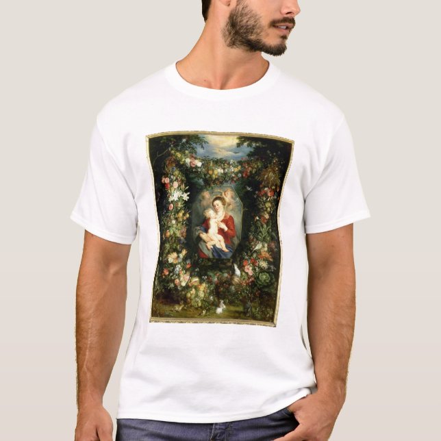 The Virgin and child in a garland of fruit and flo T-Shirt (Front)