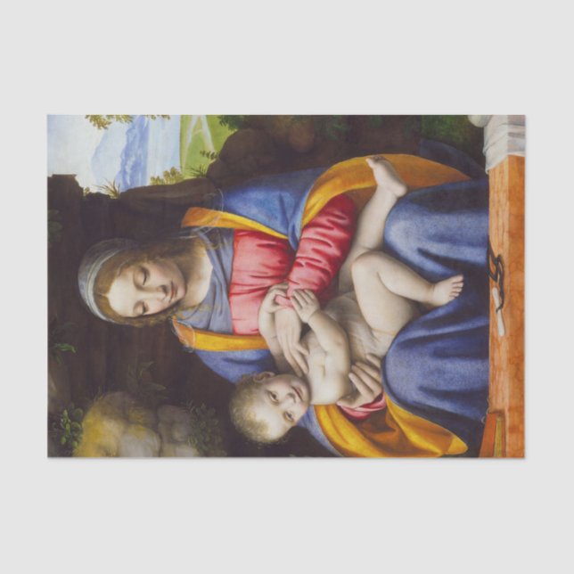 The Virgin and Child in a Landscape by Luini  Tissue Paper (Front)