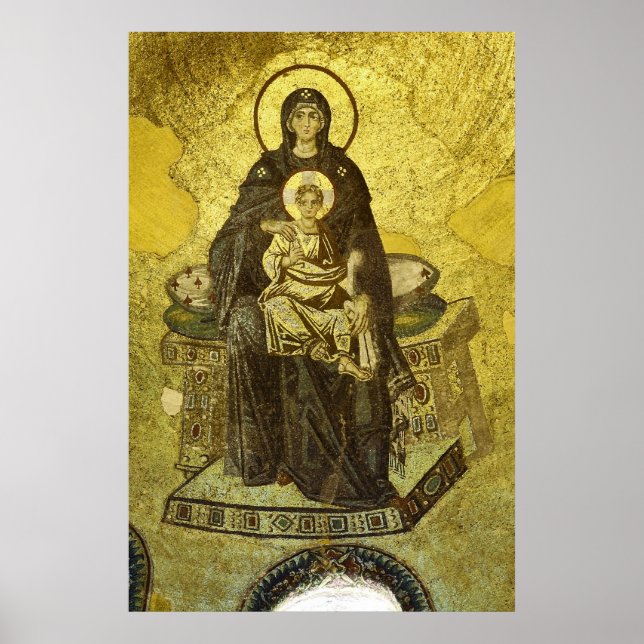 The Virgin and Child Mosaic from the Hagia Sophia Poster (Front)