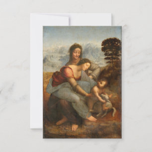 The Virgin and Child Saint Anne Leonardo da Vinci Thank You Card