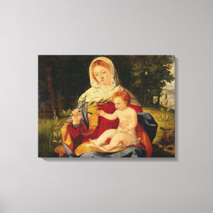 The Virgin and Child with a shoot of Olive Canvas Print