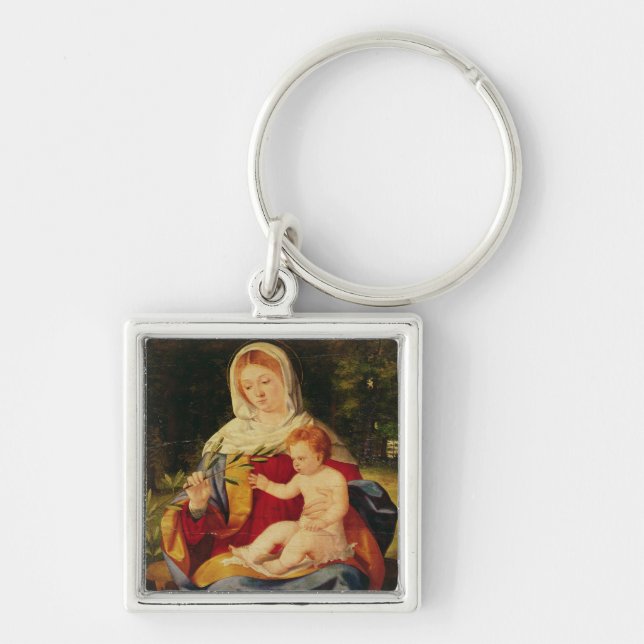 The Virgin and Child with a shoot of Olive Key Ring (Front)