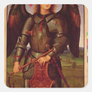 The Virgin and Child with SS. Raphael and Square Sticker