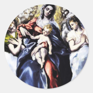 The Virgin and Child with St. Martina Stickers