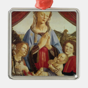The Virgin and Child with Two Angels, c.1470's Metal Tree Decoration