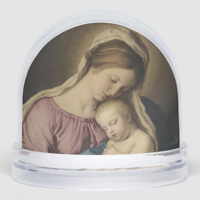 The Virgin and Infant by Giovanni Battista Salvi  Snowglobe (Front)