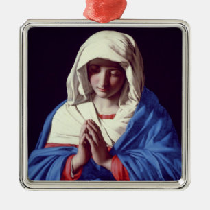The Virgin in Prayer, 1640-50 (oil on canvas) Metal Tree Decoration