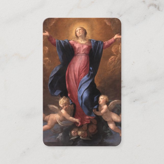 The Virgin Mary Assumption Prayer Card (Front)