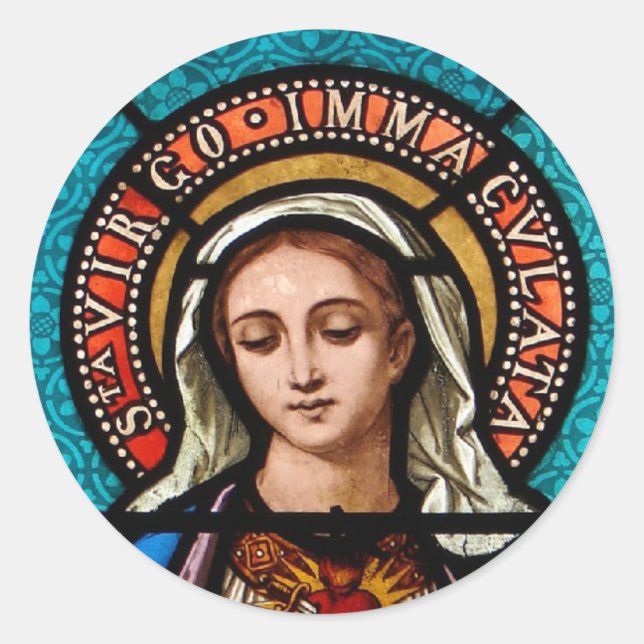 The Virgin Mary Classic Round Sticker (Front)