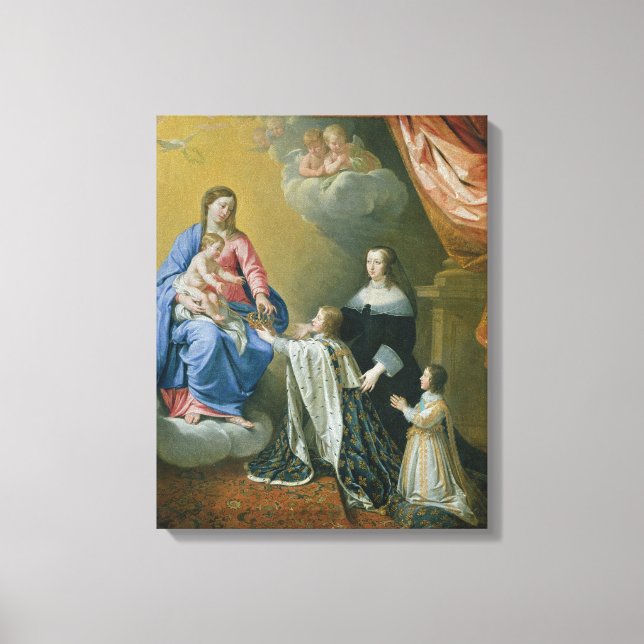 The Virgin Mary gives the Crown and Sceptre Canvas Print (Front)