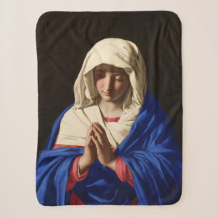 The Virgin Mary in Prayer Sherpa Blanket