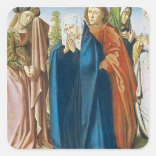 The Virgin Mary with St. John the Evangelist Square Sticker