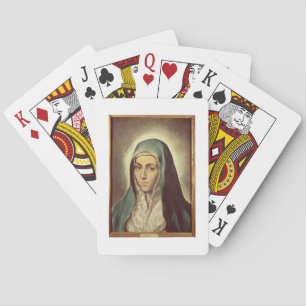 The Virgin Mourning (oil on canvas) Playing Cards