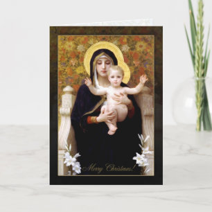 The Virgin of the Lilies by William Bouguereau Holiday Card