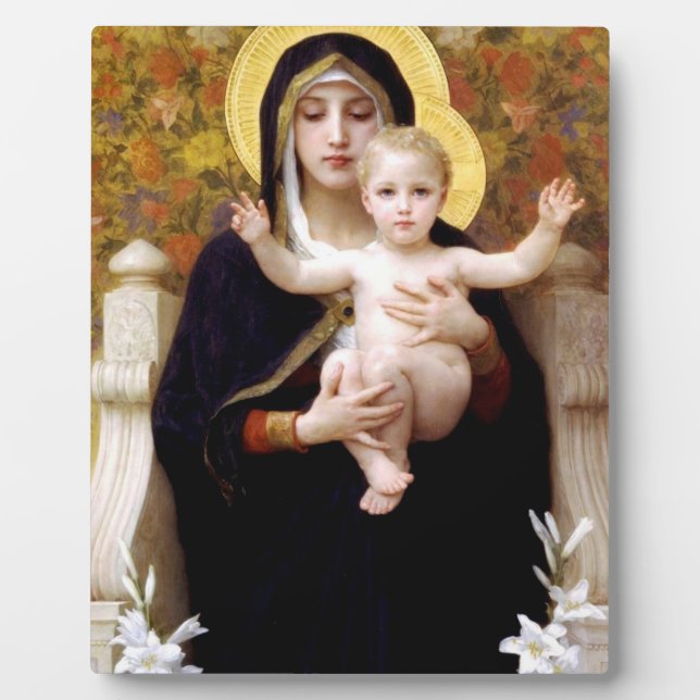 THE VIRGIN OF THE LILIES BY WILLIAM BOUGUEREAU PLAQUE (Front)