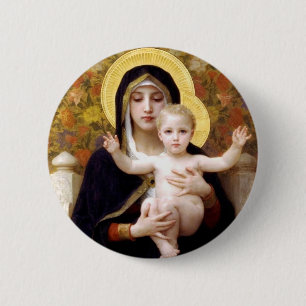 The Virgin of the Lillies 6 Cm Round Badge