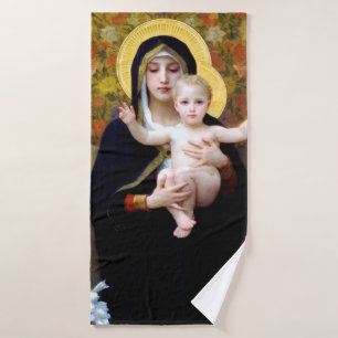 The Virgin of the Lily, Bouguereau Bath Towel