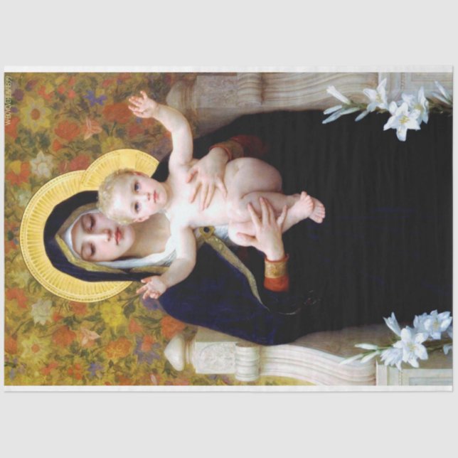 The Virgin of the Lily, Bouguereau Tissue Paper (Front)