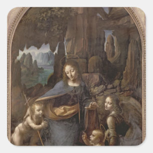 The Virgin of the Rocks , c.1508 Square Sticker