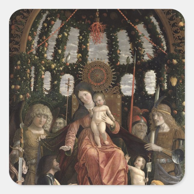 The Virgin of Victory or The Madonna and Child Square Sticker (Front)