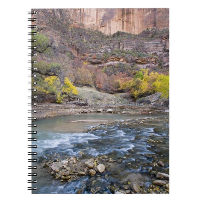 The Virgin River in autumn in Zion National Park Spiral Notebook (Front)