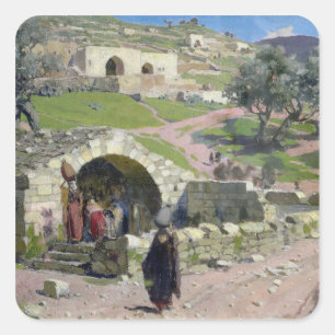 The Virgin Spring in Nazareth, 1882 Square Sticker