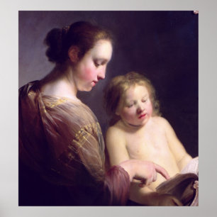 The Virgin Teaching the Infant Christ to Read Poster