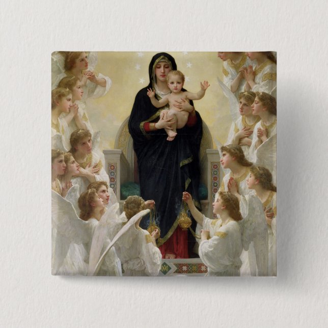The Virgin with Angels, 1900 15 Cm Square Badge (Front)
