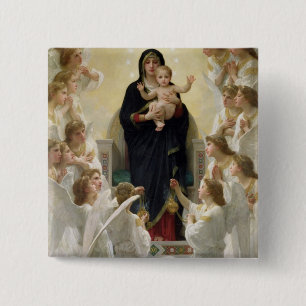 The Virgin with Angels, 1900 15 Cm Square Badge