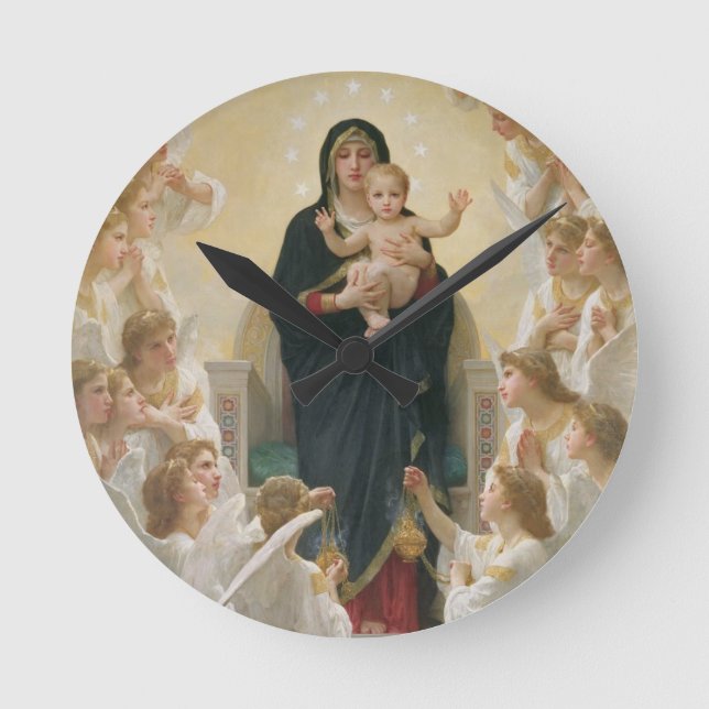 The Virgin with Angels, 1900 Round Clock (Front)