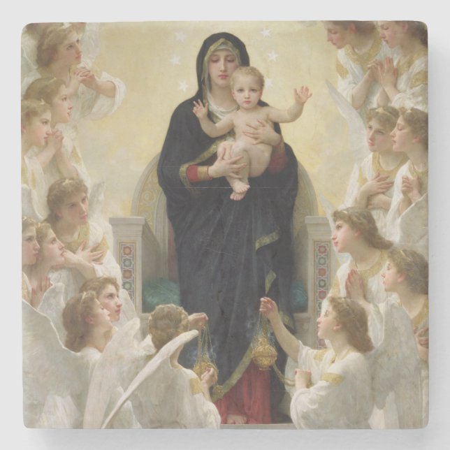 The Virgin with Angels, 1900 Stone Coaster (Front)