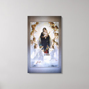 The Virgin with Angels by William Adolphe Bouguere Canvas Print