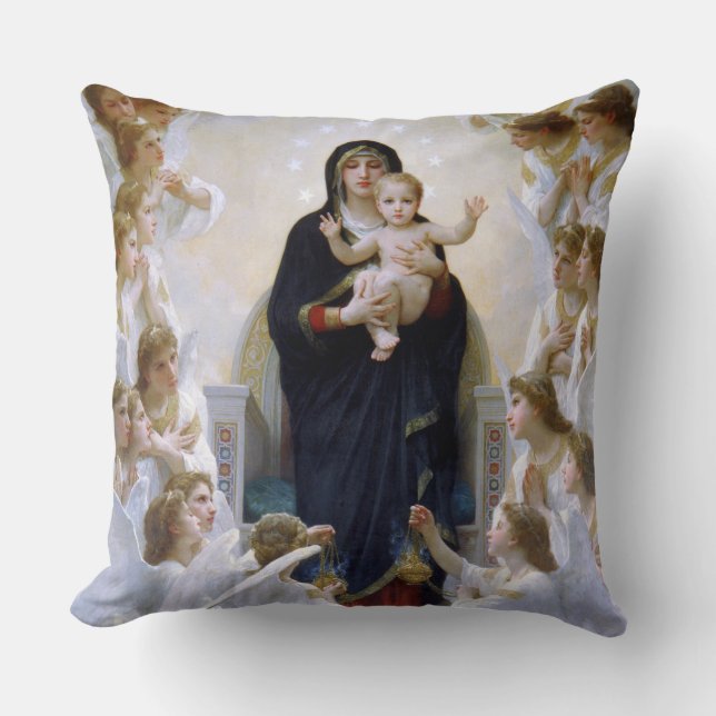 The Virgin with Angels by William Bouguereau Cushion (Front)