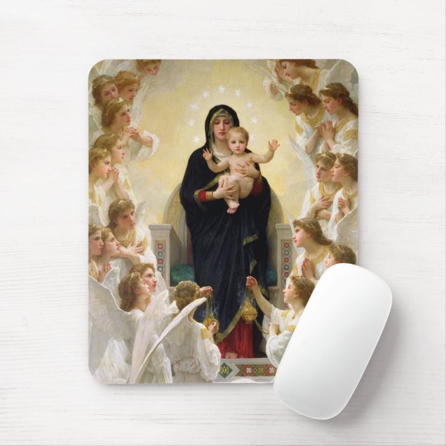 The Virgin With Angels -William-Adolphe Bouguereau Mouse Pad (With Mouse)
