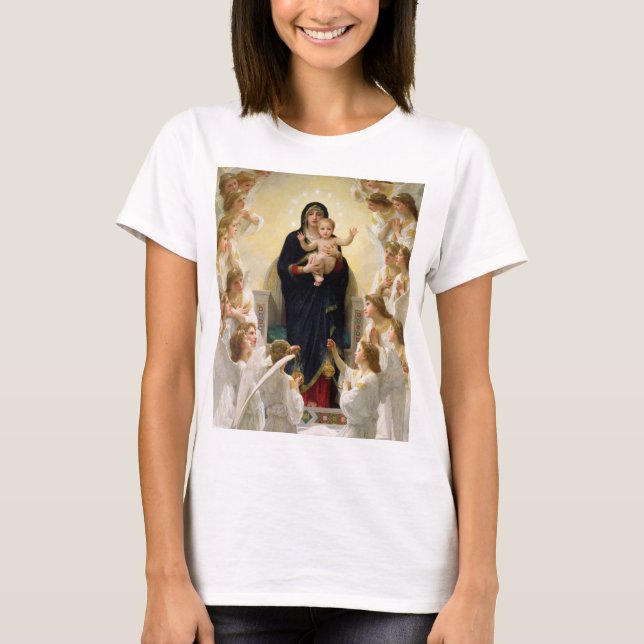 The Virgin With Angels -William-Adolphe Bouguereau T-Shirt (Front)