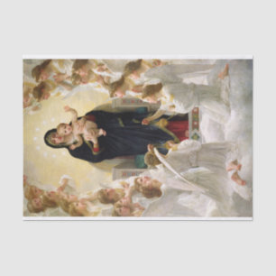 The Virgin With Angels -William-Adolphe Bouguereau Tissue Paper