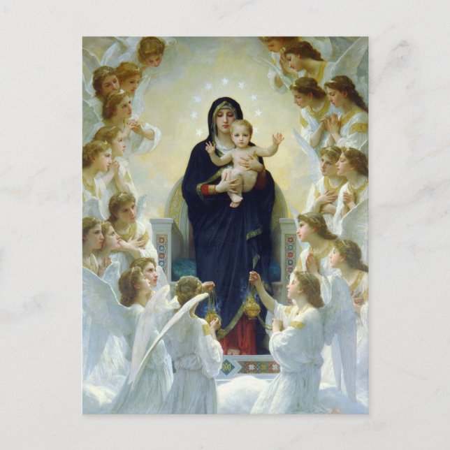 The Virgin With Angels, William Bouguereau Postcard (Front)