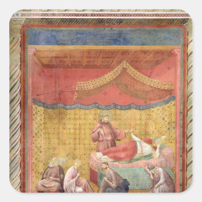The Vision of Pope Gregory IX  1297-99 Square Sticker (Front)