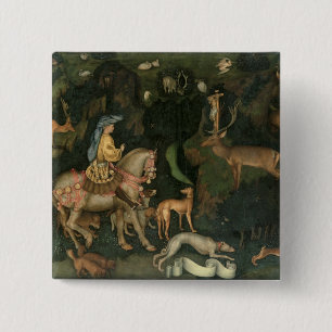 The Vision of St. Eustachius, c.1438-42 15 Cm Square Badge