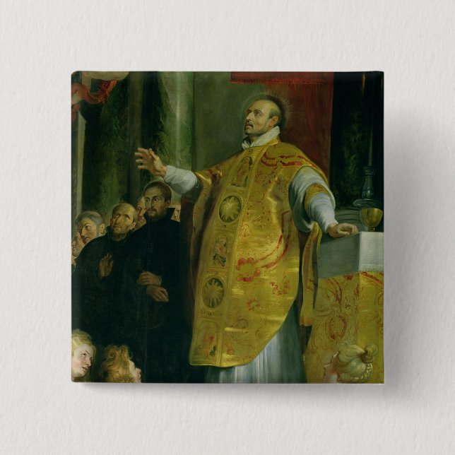 The Vision of St. Ignatius of Loyola 15 Cm Square Badge (Front)