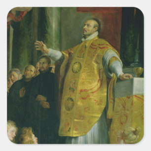 The Vision of St. Ignatius of Loyola Square Sticker