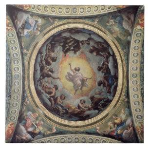 The Vision of St. John on Patmos, 1520-23 (fresco) Tile